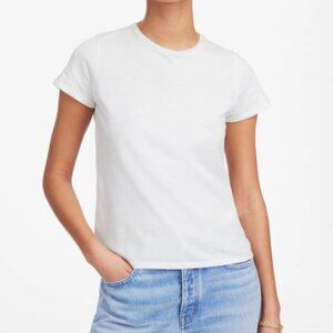 Madewell Top Womens Essential Slim Tee Short Sleeve‎ Lightweight Cotton White S